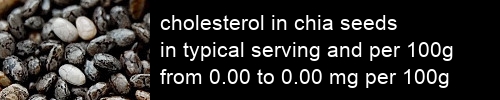 cholesterol in chia seeds information and values per serving and 100g